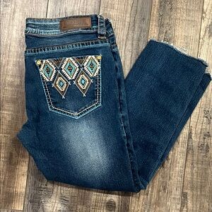 🩷Dark Blue Embroidered Women's Jeans🩷